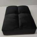 HOUCHICS Black Ottoman Stool, Square Makeup Stool with Wooden Legs, Small Ottoman Stool Chair for Vanity, Modern Padded Sofa Seat Foot Rest Stool(Black)