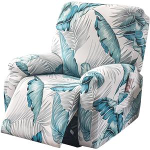 FUANGUI Recliner Chair Cover 4-Pieces Lazyboy Cover for Recliner Chair with Storage Pockets Furniture Protector for Living Room, Jacquard Sofa Slipcover for Kids, Pets, Dog and Cat, 05