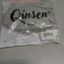 QINSEN Women's Crew Neck Short Sleeve Tees Double Lined Slim Fit T Shirt Basic Y2K Tops (Medium)