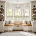 jinchan Linen Pinch Pleated Kitchen Curtains 24 Inch 2 Panels, Natural Linen Tier Curtains Back Tab Farmhouse Cafe, Light Filtering Small Window Drapes for Bathroom Laundry Room Oat