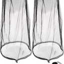 Wohohoho Mosquito Head Net Mesh With Drawstring, Bug Face Shield for Hats, Beekeeper Mask Protection for Men & Women Against Midges, Bugs & Gnats (2 Packs, Black, Updated Big Net)