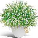 Artificial Flowers for Outdoors(24pac),Fake Plants,Fake Flowers,Artificial Plants & Flowers,Faux Flowers for for Front Porch Decor,uv Resistant Artificial FlowersWhite