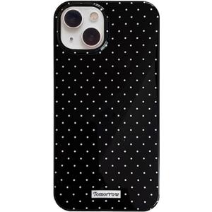 inewateri Compatible with iPhone 13/iPhone 14 Case with Cute Fashion Polka Dot Aesthetics Design Simple Case for Soft TPU Slim Protection Case for iPhone 13/14-Black