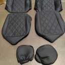 for Tacoma Seat Covers Custom Fit for 2016-2023 Crew Double Access Cab/Extended Cab Toyota Tacoma with Water Proof Faux Leather - Center Console Armrest Covers - Fully Covered (Black)