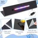 Sieral Aquarium Lids Polycarbonate Canopy with LED Light 2 Pcs Set 16.87 x 16.87 x 0.12 Inch for 50/65/84 Gallon with Center Brace Aquariums Cover Fish Tank Lid with a Hook Knife, Black