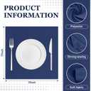 SuperO Set of 80 Cloth Napkins 17 x 17 Inch, Polyester Solid Washable Dinner Napkins with Hemmed Edges,Great for Restaurant, Wedding and Party(Navy Blue)
