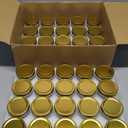 Encheng 4 oz Clear Glass Jars With Lids(Golden),Small Spice Jars For Herb,Jelly,Jams,Wide Mouth Manson Jars Canning Jars For Kitchen Storage 40 Pack