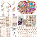 Thmxit 537PCS Charms Lip Gloss Keychain Making Kit, Bag Charm Kit Including 198 Charms, 24 Keychain Clips, 25 Extender Chains, Jewelry Plier Jewelry Making Kit for DIY Keychains Making Supplies