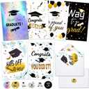 24 Pack Graduation Cards 2026 with Envelopes and Stickers, 6 Elegant Designs Graduation Cards Bulk with Printed Message Inside