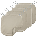 Porch Shield Outdoor Cushion Slipcovers Patio Chair Seat Cushion Covers Set 4 Waterproof Fade Resistant 21 x 21 x 4 inch, Beige