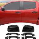 for Colorado Side Mirror Cover Door Handle Cover Trim Kit Compatible with Chevy Colorado/GMC Canyon 2014-2022 Black Exterior Accessories 6pcs