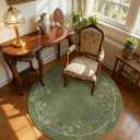 4ft Round Bedroom Rug Washable: Living Room Rug Stain Resistant Non Slip Low Pile Small Area Rugs for Bedroom Kitchen Entryway Living Room Bedside Office Dorm Kids Room Entrance Nursery Home Office