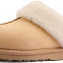 Women's Fuzzy Slippers, Warm and Cozy Slip On Fluffy Winter House Shoes for Women, Comfy Faux Suede Ladies House Slippers Indoor and Outdoor with Memory Foam (6)