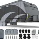 Travel Trailer RV Cover 28-31ft, 9-Layer Heavy Duty Camper Cover
Waterproof & Windproof, UV Resistant, with 4 Tires Cover, 3Pcs Extra Straps, Tongue Jack Cover, Propane Tank Covers