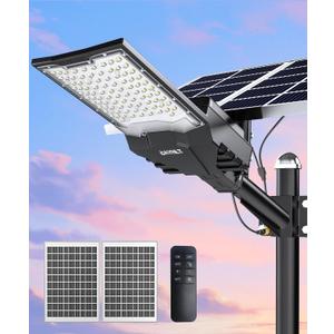 JAYNLT X-18000W Solar Street Lights Outdoor, 6500K Ultra-Large Parking Lot Lights Commercial Dusk to Dawn,IP67 Waterproof Solar Power Flood Security Lamps for Playground,Garage