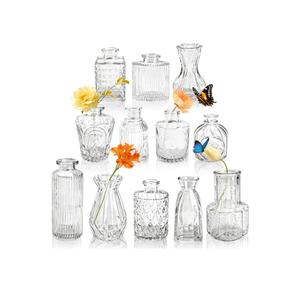 Der Rose Glass Bud Vases Set of 12, Small Bud Vases for Flowers, Rustic Wedding Centerpieces and Home Decor