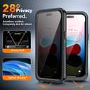 ANTSHARE Waterproof Case for iPhone 15, with [Built-in Privacy Screen Protector] [IP 68 Underwater], Anti-Peeping Adsorption Full Body Double Protective Case for iPhone 15, Black