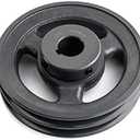 QWORK 2AK611 Double Groove Pulley/Sheave, 5.95"OD 1" Bore, AK Fixed Bore Pulley, for A, 3L & 4L (A & AX) V-Belts, Cast Iron