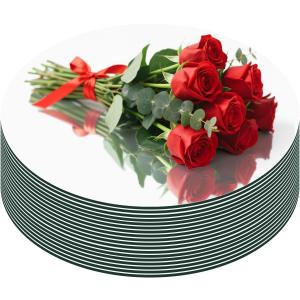 18PCS Round Mirror Trays, No Glass Acrylic Mirror Centerpieces for Table Candle Plate Circle Wall Mirror Tiles for Table Centerpieces Crafts Wedding Christmas Party Decorations (12inch/30cm)