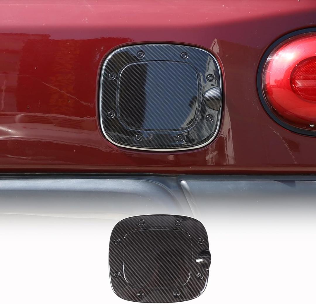 Gas Fuel Tank Cap Protector Cover Compatible with Toyota FJ Cruiser 2007-2021,ABS Plastic Fuel Tank Door Cover Car Oil Gas Cap Door Cover Trim Decorative Accessories (Carbon fiber print)