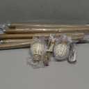 Boho Wood Curtain Rods for Windows 72 to 144 inch,1" Adjustable Heavy Duty Window Curtain Rod with Imitation Wood Grain Finials,Rustic Decorative Drapery Rods Set,Size:36-150'',Weathered Wood