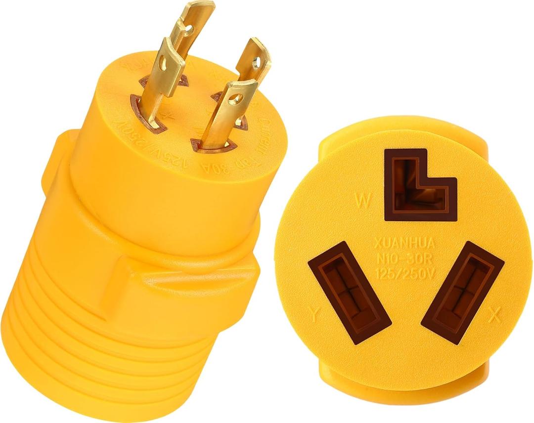 Kanayu 30Amp Generator to Dryer Adapter Compatible with NEMA L14-30P to 10-30R, 4 Prong Locking Generator Male Plug to 3 Prong Old Dryer Female Receptacle, Generators to Old Dryers Adapter