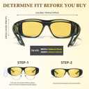 FIMILU 2PCS Night Driving Glasses Night Vision Glasses Fit Over Wrap Around Polarized Anti Glare Glasses for Men Women