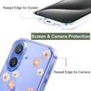 Unov Case for iPhone 16 Case Clear with Design Embossed Flower Pattern Soft TPU Bumper Slim Protective 6.1 Inch (Daisy Blooms)