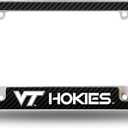Rico Industries NCAA Carbon Fiber 12" x 6" Chrome All Over Automotive License Plate Frame for Car/Truck/SUV