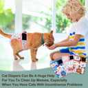 Reusable Cat Diapers 3 Pack with Good Absorbency Easy to Put on Adorable Diapers for Cats Secure Fit, S