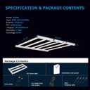 600W LED Grow Lights for Indoor Plants Full Spectrum, Foldable Growing Lamp, 4x4ft Coverage, 6 Bar Diodes Dimmable Daisy Chain Bar Style Grow Light for Indoor Growing