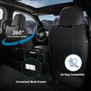 FEINEPRO Custom Leather Seat Covers For Dodge Ram 1500 Crew Cab 2019-2027 | Bucket Seat, 40/60 Split Rear Flat Bench, Custom Fit, Airbag Compatible, Non-Slip, Waterproof, Easy Install, Durable