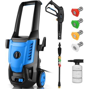 Pressure Cleaner 5000 PSI 4.0GPM Portable Power Cleaner with 4 QC Nozzles, 500ML Foam Cannon for Cars/Fences/Driveways/Home/Patios Cleaning, Blue