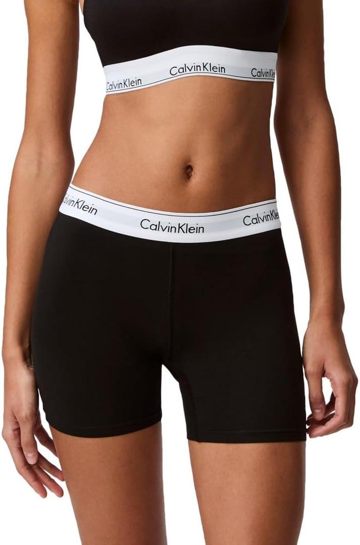 Calvin Klein Women's Modern Cotton Boxer Brief (Medium, Black)