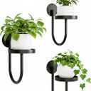 Wall Plant Holder  Hanging Planters for Indoor, Window Planter Shelves & Hanger, Indoor Wall Planters, Modern Plant Decor, Black (3 Pack)