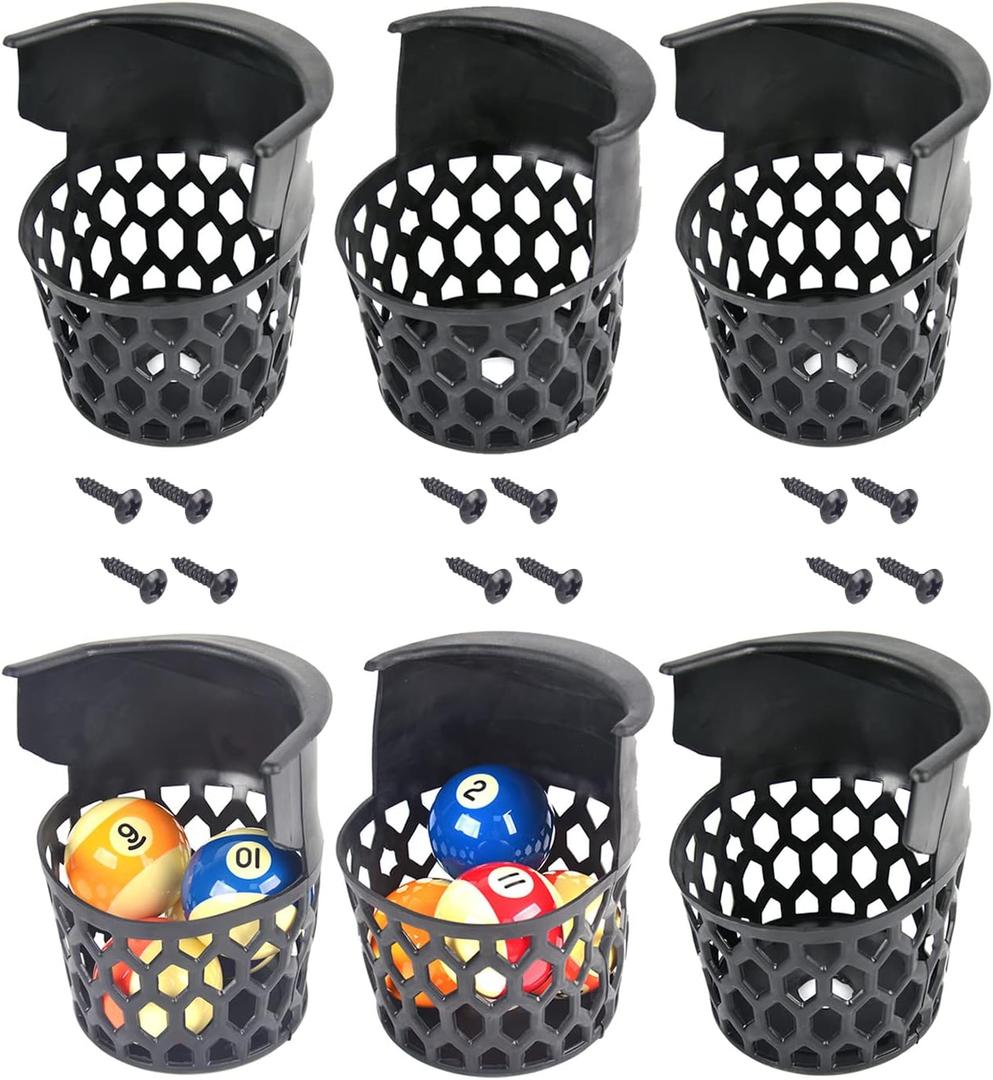 Pool Table Pockets Replacement Pockets for Billiard Table Set of 6 Plastic Web Pockets