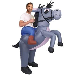 LKMXD Inflatable Donkey Costume, Halloween Cosplay Funny Costume Adult (Donkey), L