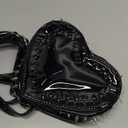 CUXVA Heart Shape Backpack Fashion Heart Studded Bag Cute Crossbody Purse for women