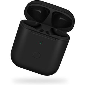Jinstyles Wireless Charging Case Replacement Compatible for AirPods 1st & 2nd Generation Charger Case with Bluetooth Sync Pairing Button (Black)