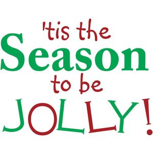 Family Tis The Season to Be Jolly Adorable Quote Wall Decal Decoration Christmas Song Holidays Christmas Tree Silhouette Holidays Holiday Gift Lasts Years Easily Removable - Size: 30 in(W) x 24 in(H)