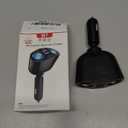 Car Cigarette Lighter Splitter, 2-Socket Cigarette Lighter Adapter with LED Voltmeter, Dual USB QC3.0 Type-C 20W PD Fast Car Charger, 12V/ 24V Splitter Adapter for Smart Phone GPS Dash Cam