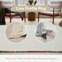 Collive Long Hallway Runner Rug 2.6' x 7', Washable Runners Indoor Entryway Rug, White/Beige Braided Woven Kitchen Carpet Low Profile Front Door Mats for Laundry Room Bedroom Doorway