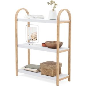 Umbra Bellwood Three-Tier Shelf Book Case Display with 3 Shelves, White/Natural