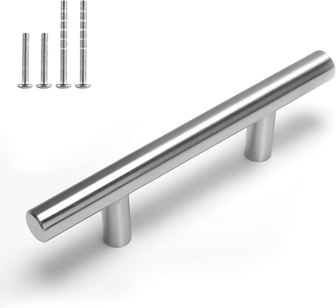 homdiy 35Pack Cabinet Handles Brushed Nickel Cabinet Hardware 3in Hole Centers Cabinet Door Handles for Kitchen Cabinets, Modern Drawer Pulls Stainless Steel Handle Pulls