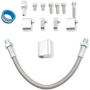 Pro Throttle Body Bypass Hose Kit Coolant and Steam Port Crossover Hose Braided Kit for All GM LS series Engines(with Tape)