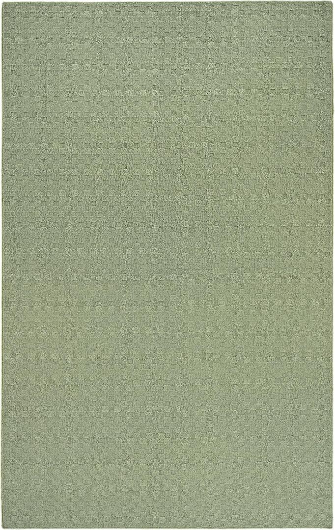 Garland Rug Town Square Sage Green 3' x 5' Non Slip Area Rug for Living Rooms & Hallways, Stylish & Durable for High-Traffic Areas