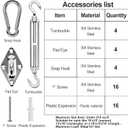 yofit 44 Pcs Shade Sail Hardware Kit, 6 Inch Outdoor Sun Sail Accessories, 304 Stainless Steel Turnbuckles & Brackets for Triangle/Rectangle Sails, Patio Canopy Installation Hardware Set Waterproof