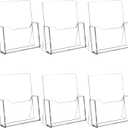 Acrylic Brochure Holder 8.5 x 11 inch 6 Pack, Flyer Holders Display Stand