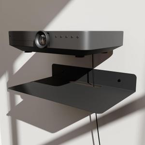Floating Metal Wall Mount Shelf,Shelf for Projector,TV Cable Box,Router,Speaker,Sound Bar,Camera,Gaming,Decor Display (Black, 12.6" x 7.9") Floating Metal Wall Mount Shelf,Shelf for Projector,TV Cable Box,Router,Speaker,Sound Bar,Camera,Gaming,Decor Display (Black, 12.6" x 7.9")