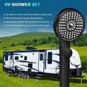 RV Shower Head with Hose, High Pressure 5 Mode Shower head Replacement, Shower Head for RV/Campers, Travel Trailer, Motorhome for Water Saving, Shower Head Holder and Hose, On Off Switch, Black